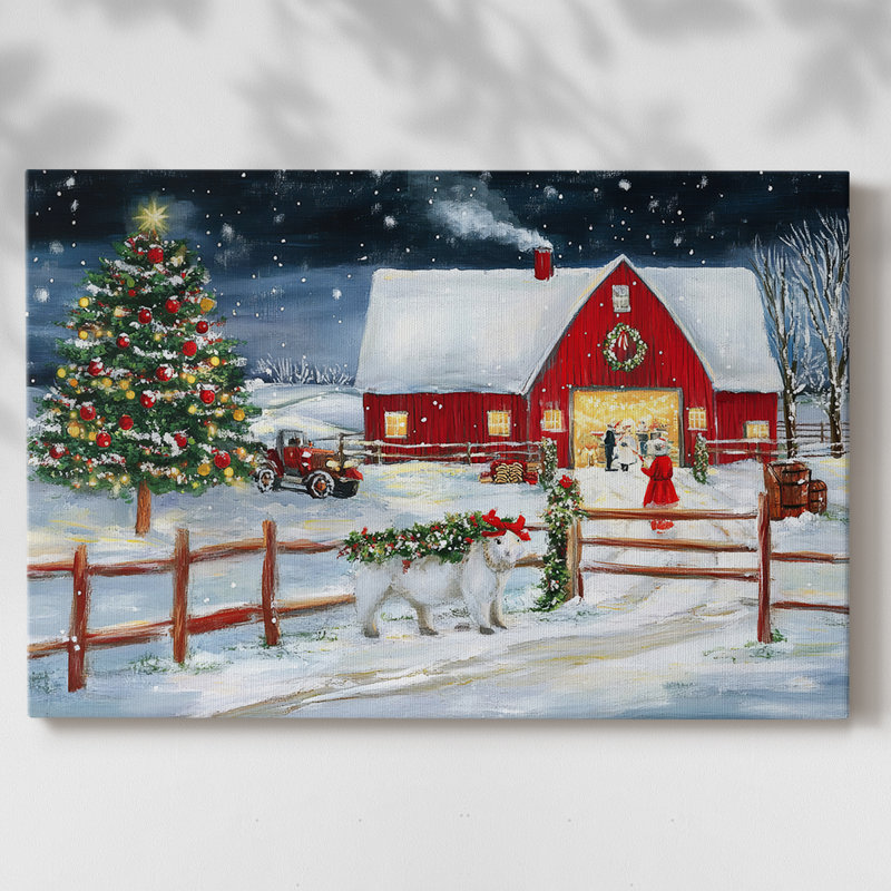 Art de vacances de Noël III - toile tendue avec châssis - XLIV, H 12 po x l 18 po