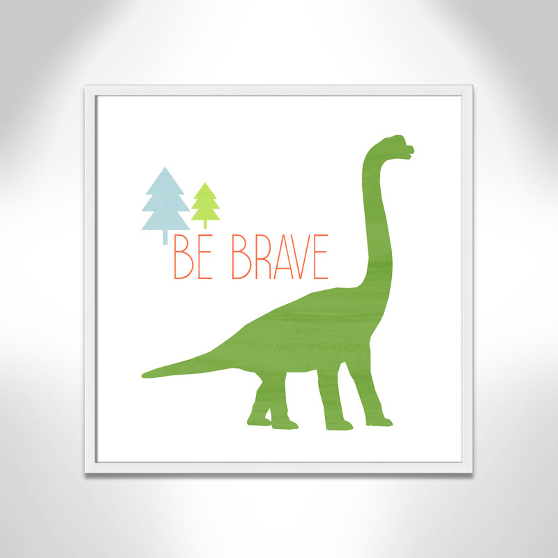 Dino Brave 1 ', art encadré, 26.5" H x 26.5" W x 1.18" D, Encadré de boîte blanc