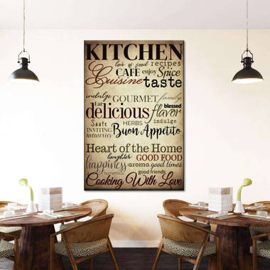 Kitchen Rules List Family Happiness Motivational Phrases by CAD Designs - Textual Art Stupell Industries Format: Gray Framed, Size: 13 H x 30 W