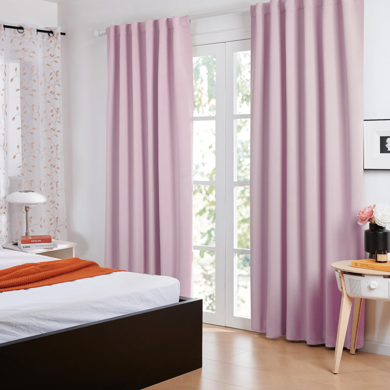 Cherlin Room Darkening Curtain Pair, 52" W x 95" L, Lavender