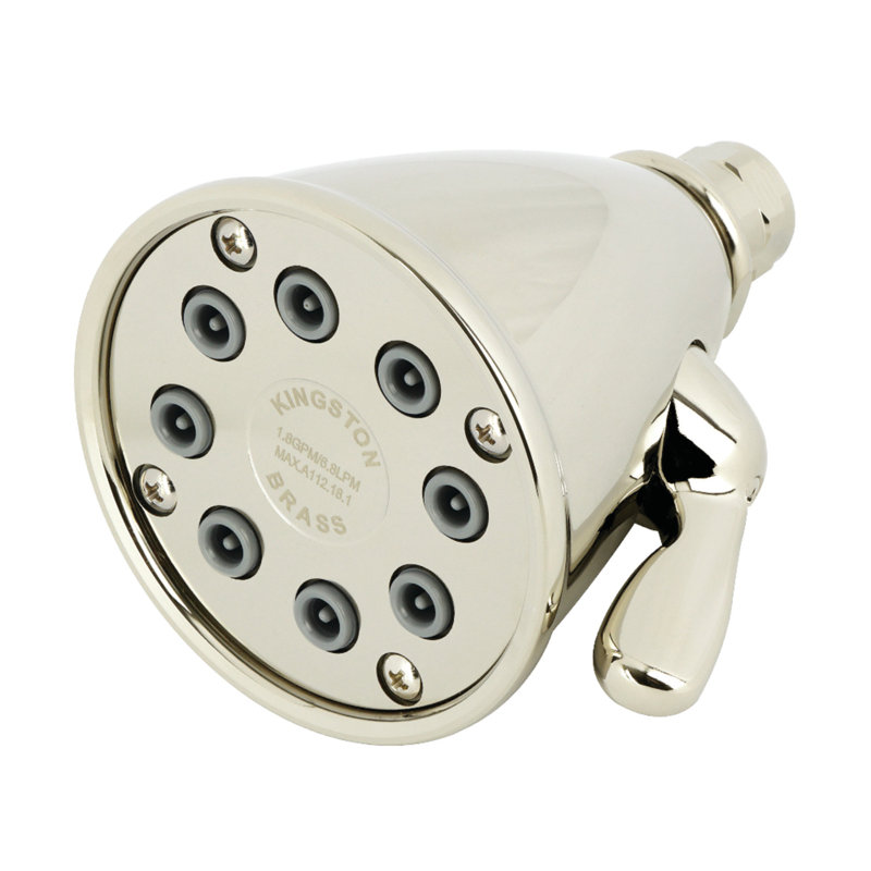Kingston Brass Shower Scape 3-5/8-Inch Round Adjustable Jet Spray Brass Shower Head, Polished Nickel