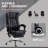 Microfiber Office Chair, High Back Computer Chair With 6 Point Massage, Heat, Adjustable Height And Retractable Footrest, Black
