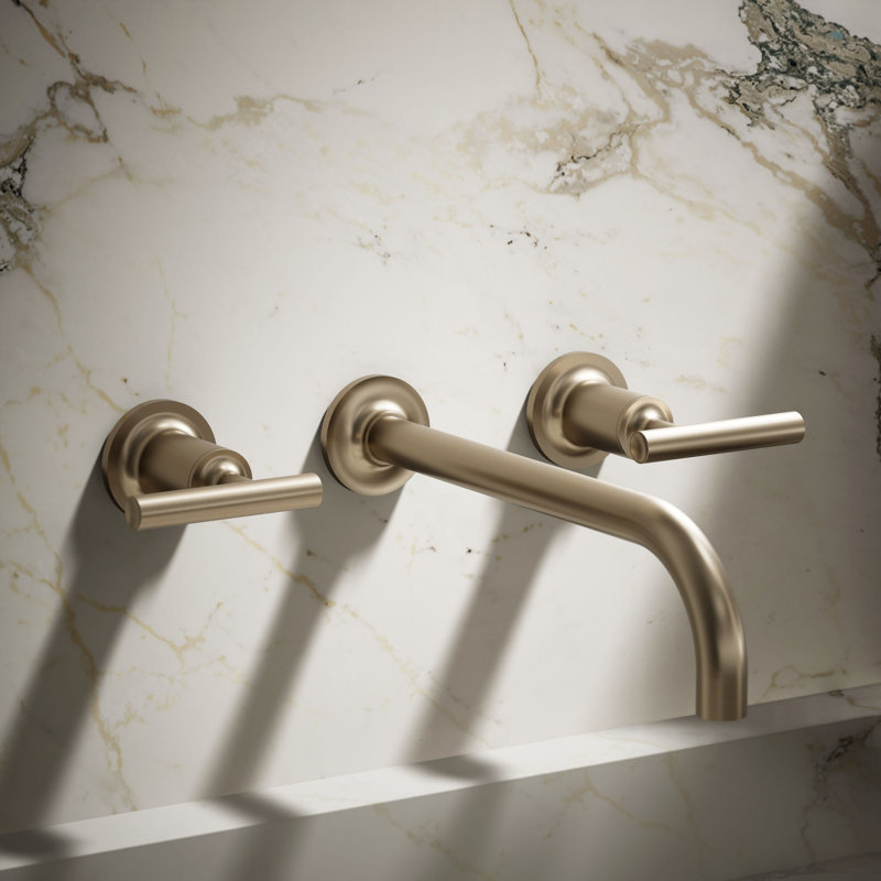 Purist® Wall Mounted Bathroom Faucet, Vibrant Brushed Bronze, Lever Handle