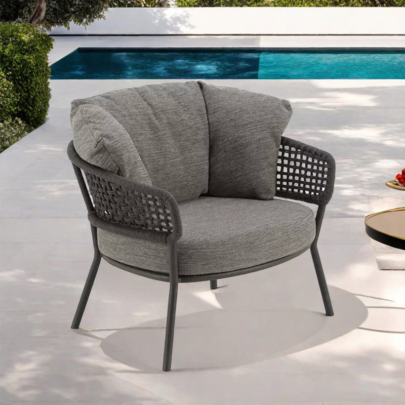 Aoibhi patio lounge chair, Gray, Black