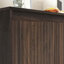 4-Door Sideboard Buffet Cabinet with Built-In Power Outlet and Wavy Vertical Texture-1871683227