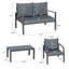 Ensemble de mobilier de patio, ensemble de conversation pour patio 4 pièces avec table basse et coussins pour balcon près de la piscine-1554252789