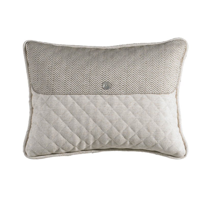 Coussin décoratif Fairfield, Crème / taupe, Chevron, 16 po x 21 po