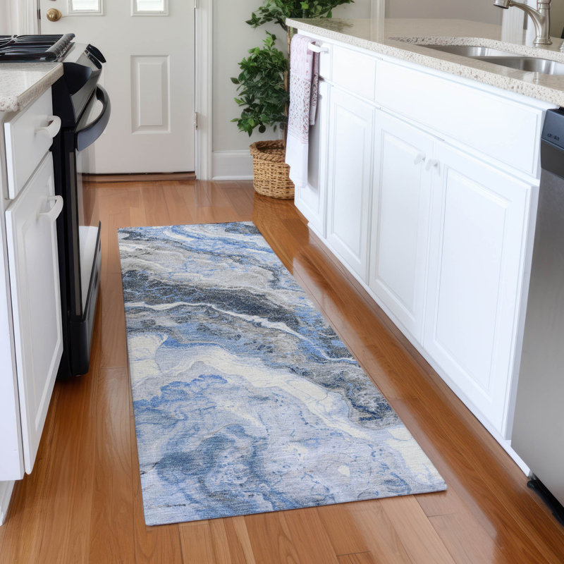 Premium Machine Washable Varroville AMF1709 Abstract Rug, Runner 2'3" x 7'6"