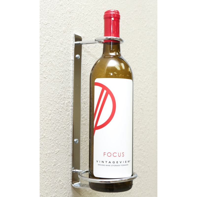 Knooce Wall Mounted Wine Bottle Rack, Chrome