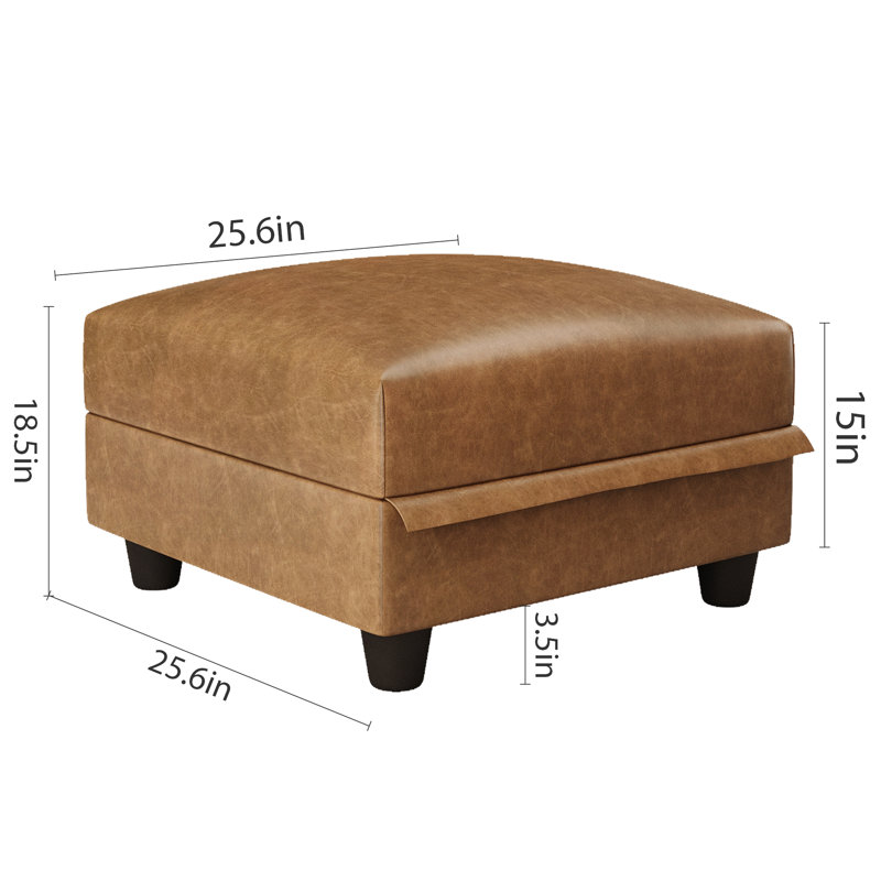 Repose-pieds moderne en similicuir brun