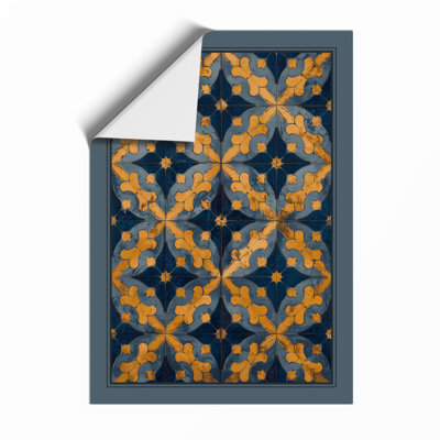 Golden Arabesque Geometric - Framed Print