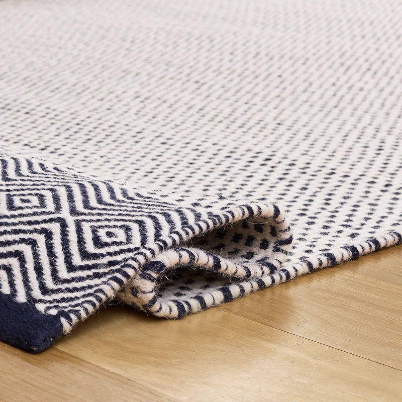 Kilim 855, 60% coton tissé à la main; Tapis 40% laine à motifs géométriques, Tapis de couloir 2 pi 3 po x 9 pi