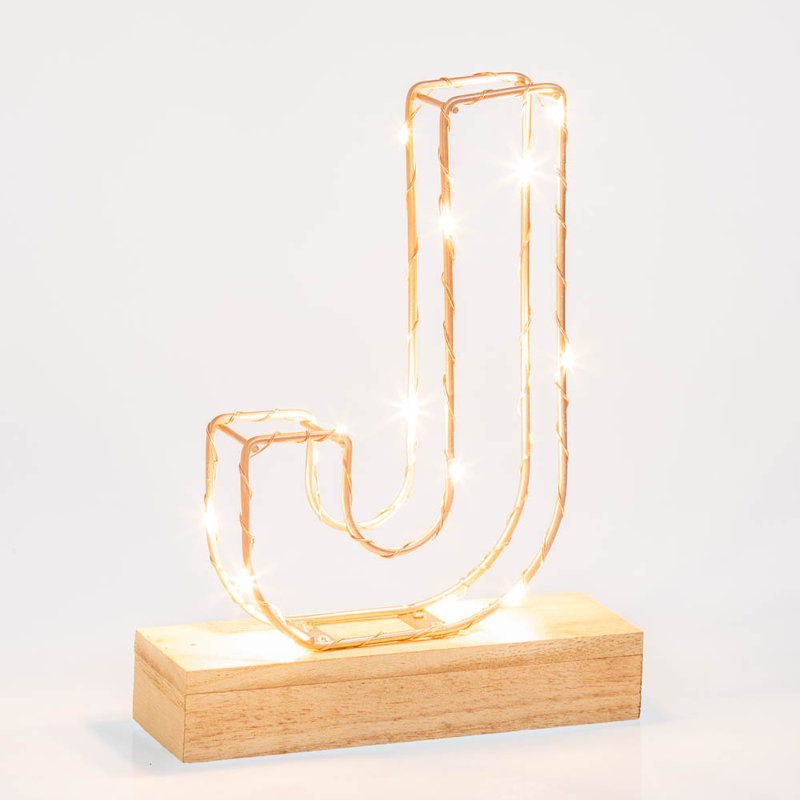 Light Up Letter  | Personalised Initial Copper Letter Light LED Alphabet Light Jim, J