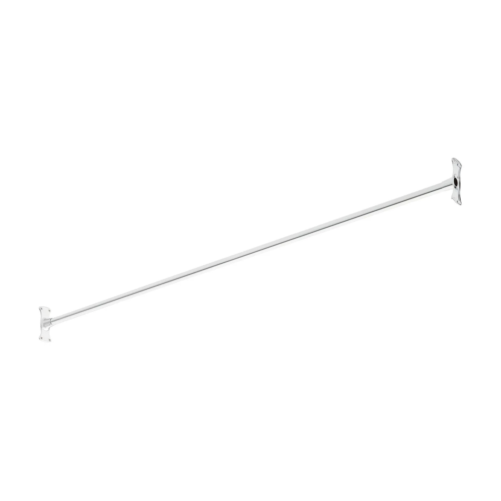 60" Brass Straight Shower Curtain Rod, Chrome