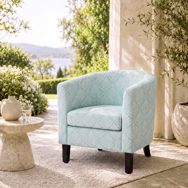 Fauteuil demi-tonneau Modern, Bleu fronde
