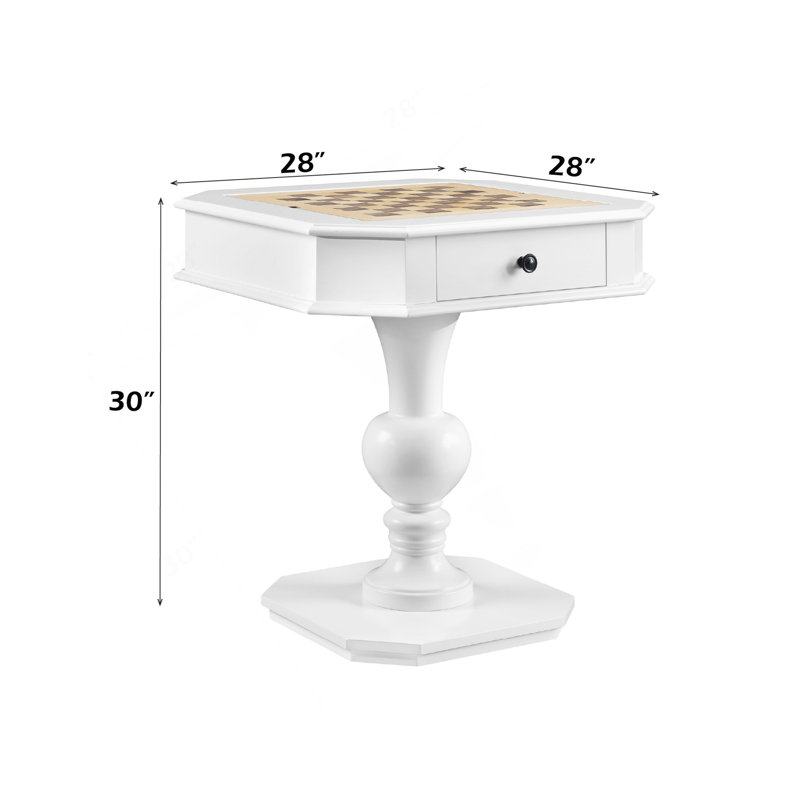 Galini White Finish Game Table