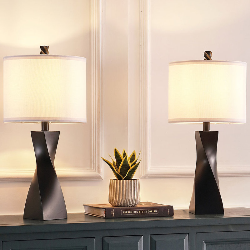 Ensemble de lampes de table noires 23,5 po Lisia