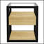 Ensemble de 2 tables de bout modernes avec tiroir - Table de chevet pour chambre à coucher et salon, panneau de fibres à densité moyenne en bois naturel et plateau en verre trempé, style industriel-1488151651-1488151650