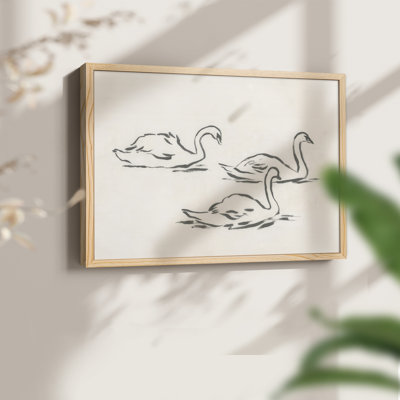 Swan Sketch II -Framed Print - Restickable