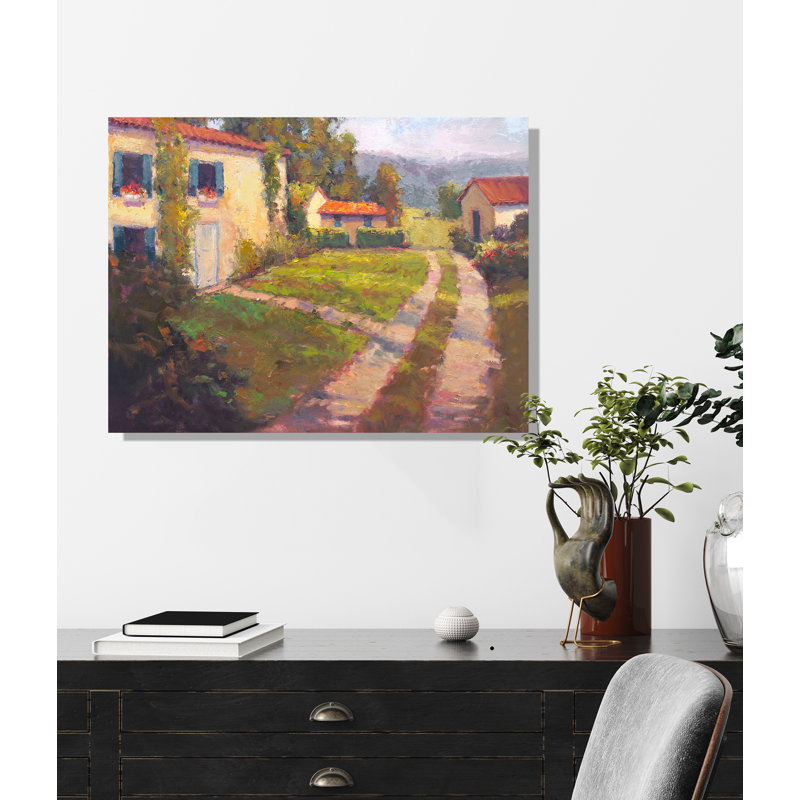 «Blue Gate», reproduction d'art sur toile, Blanc