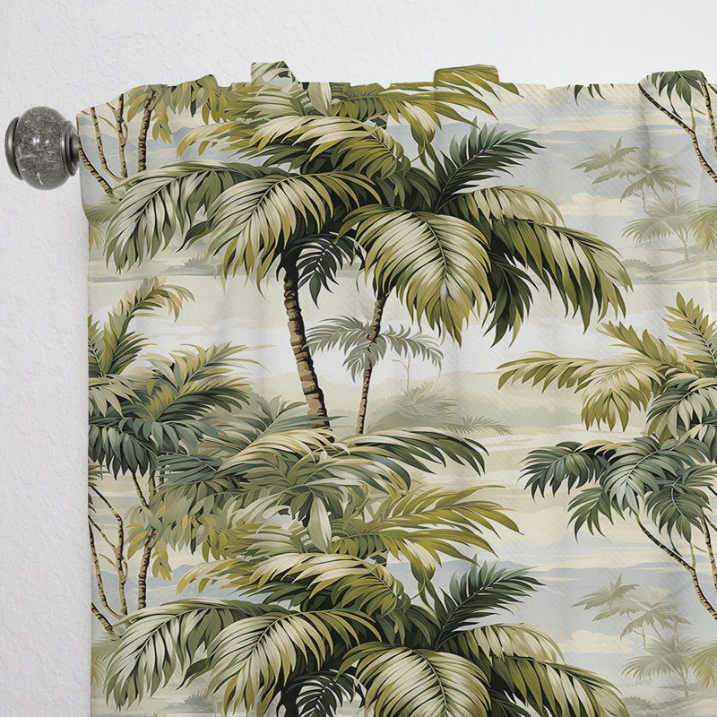 Motif tropical Whispering Palms - rideau en velours tropical - obscurcissant - 1 panneau, L 52 po x L 108 po