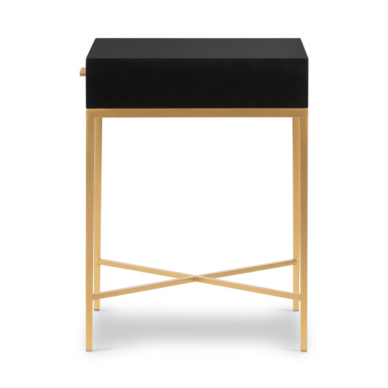 Hermes 45cm W Bedside Table, Black