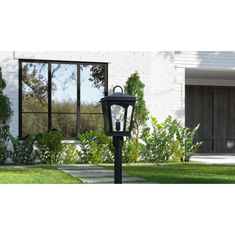 Claborn 1-Light Earth Black Outdoor Post Lantern