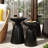Metal Table Pair - Black Powder-Coated, Modern Design Flared End Tables Iron, Stable & Chic, 15"X15-496256658