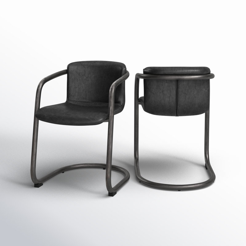 Freeman Bar Stool, Black Genuine Leather