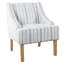 Yolu Accent Chair, Farmhouse Striped Print, Blue And White Polyester