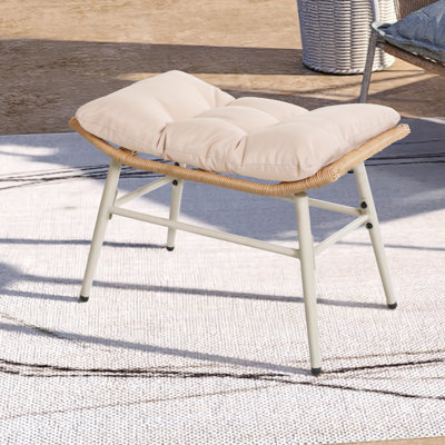 Repose-pieds en osier avec coussin Sunbrella® Annamarja
