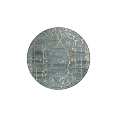Machine Washable Blue Area Rug