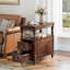 Table d'appoint Mid-Century en bois avec 2 tiroirs pour le salon-1704343052-1704002800