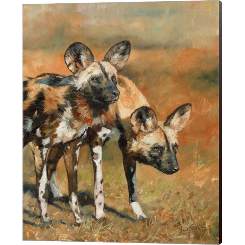 «African Wild Dogs» par David Stribble - peinture sur toile tendue
