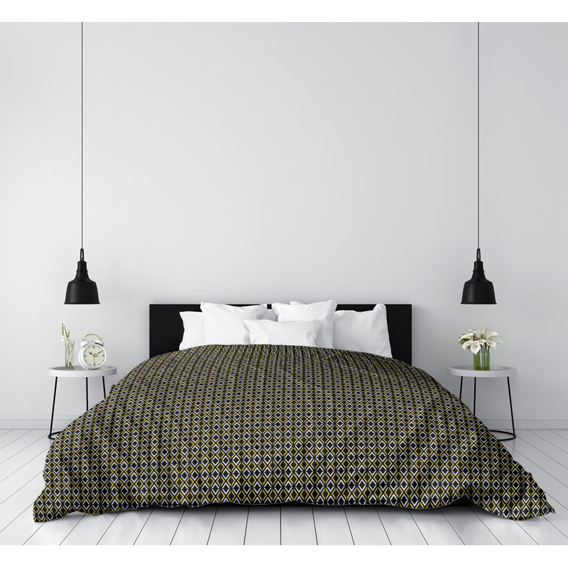 Housse de couette Katelyn Elizabeth, Housse de couette pour très grand lit, Polyester brossé, Olive clair / noir clair
