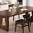 Nut-brown Rectangular Solid Wood Dining Table-1874146549