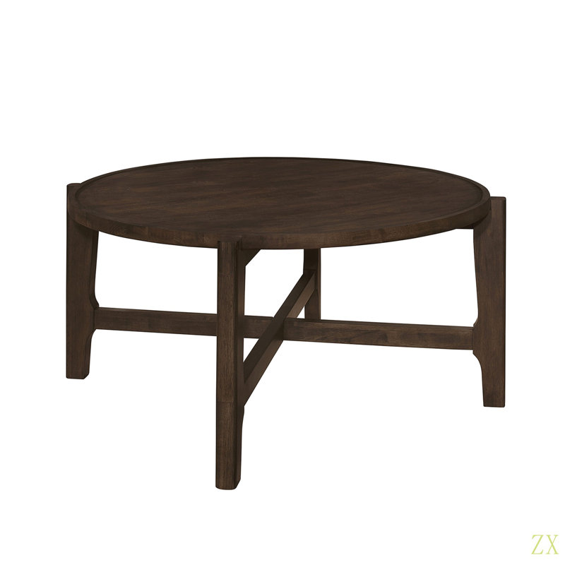 Table basse ronde en bois massif, Tanné