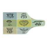 Ambesonne Animal Tempered Glass Cutting Board Hipster Monkey Camel Cat Multicolor