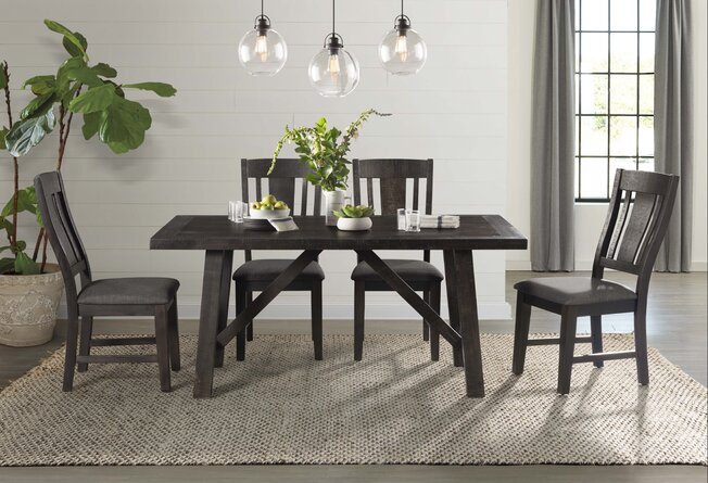 Ernie 5 - Piece Solid Wood Top Trestle Dining Set