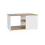 Table basse moderne avec espace de rangement - 32,23 po x 17,69 po, rectangulaire, chêne naturel, profondeur profonde de 17,69 po, chêne