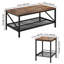 Ensemble de tables de salon 3 pièces, table basse industrielle de 41,3 po avec 2 tables d'appoint carrées, tables basses et tables de bout faciles à assembler avec pieds en métal, pour le bureau, le salon et l'appartement