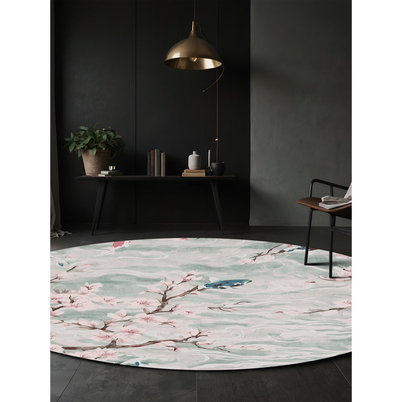 Silky Soft Plush Gray Area Rug, Round 8'