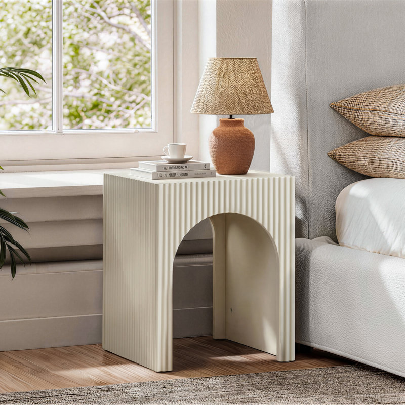 45cm Side Table Modern Arch End Table, White