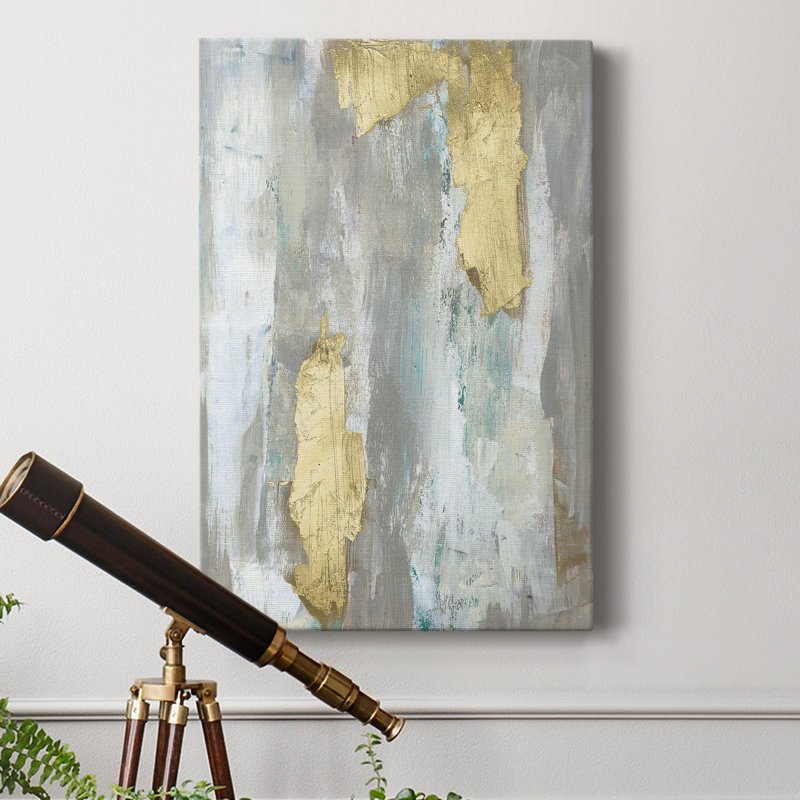 «Textured Neutrals & Gold I», reproduction sur toile tendue, H 48 po x l 32 po x P 1 po