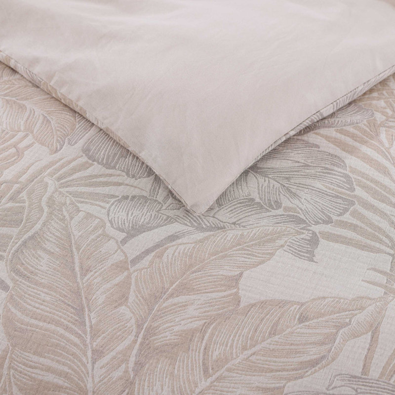 Ensemble d'édredon en coton beige Tommy Bahama, Édredon pour grand lit + 2 taies décoratives