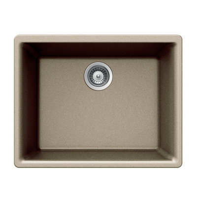 Houzer Quartztone 24 inch Mocha Granite Composite Undermount Single Bowl Kitchen Sink - G-300U MOCHA