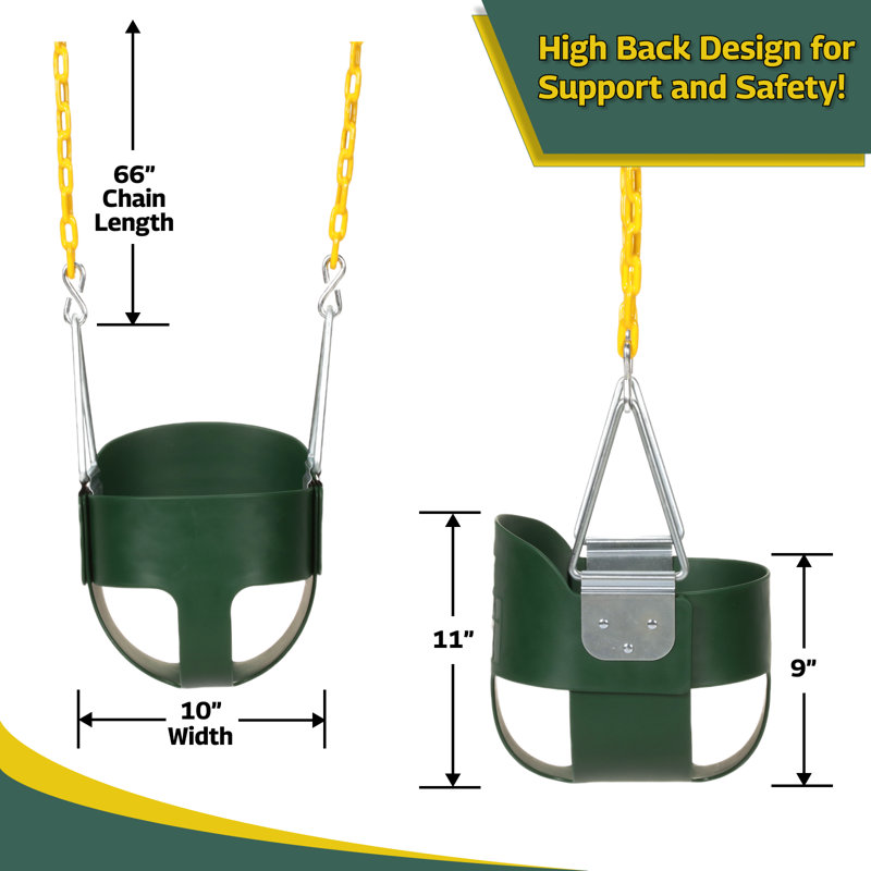 Metal/Plastic Bucket Swing with Chains