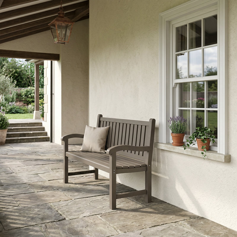 Banc d'extérieur en résine toutes saisons (brun-gris), Gris