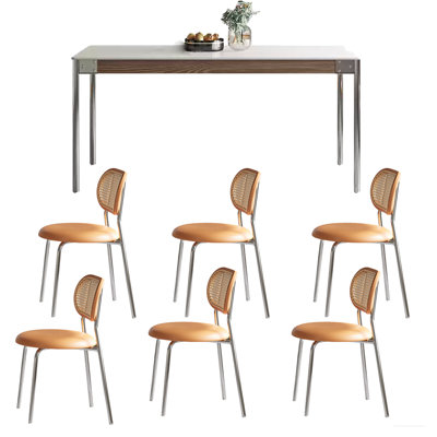 Stainless steel modern sintered stone dining table