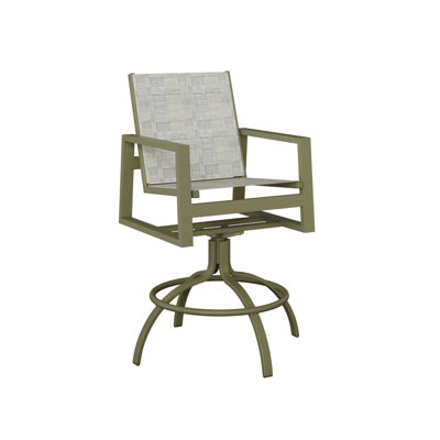 Chaise de bar pivotante en aluminium vert sauge Ceasar